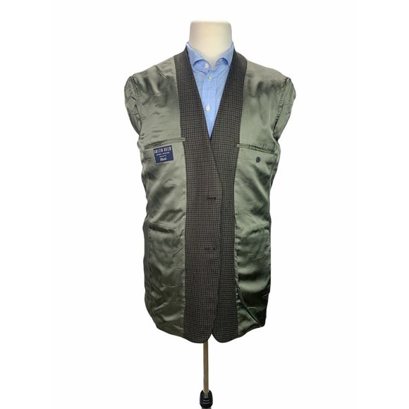 Austin Reed Brown Wool Houndstooth Blazer Jacket Sport Coat Elbow Patch 42L - Picture 10 of 10